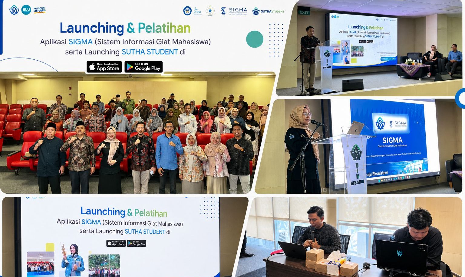 Launching & Pelatihan Aplikasi SIGMA Serta Launching SUTHA STUDENT di App Store & Google Play